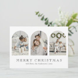 Cartão De Festividades Arco Elegante Moderno Colagem de 3 Fotos Natal