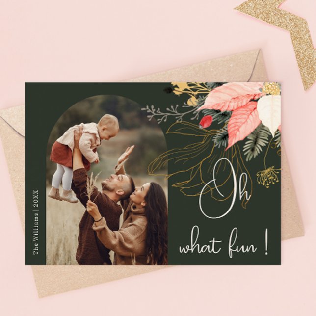 Cartão De Festividades Arco Floral de inverno Que Foto Divertida (Criador carregado)