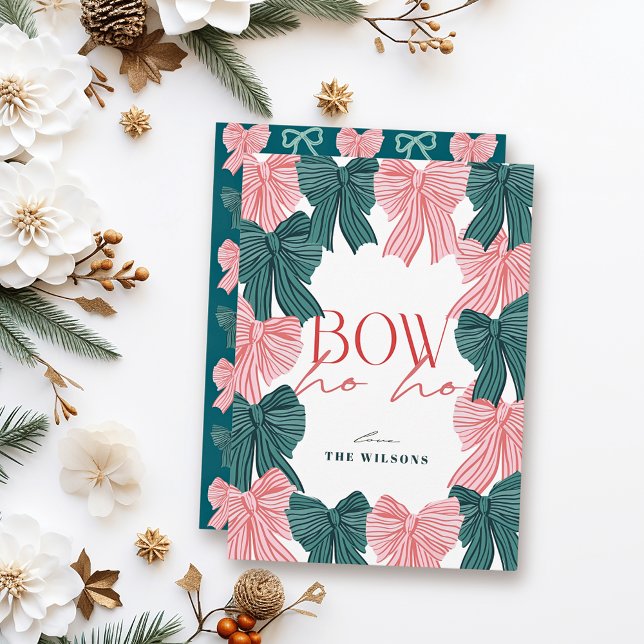 Cartão De Festividades Arco Ho Ho Red & Green Arcos Natal (Criador carregado)