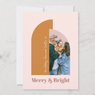 Cartão De Festividades Arco Mínimo Moderno Blush Rosa Empoeirado Alegre F