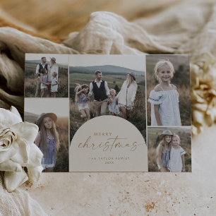 Cartão De Festividades Arco Moderno   Cream Multi Photo Felry Natal