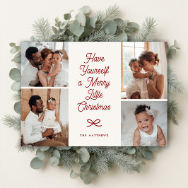 Cartão De Festividades Arco Moderno Mínimo 4 Fotos Natal Feliz