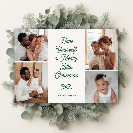 Cartão De Festividades Arco Moderno Mínimo 4 Fotos Natal Feliz