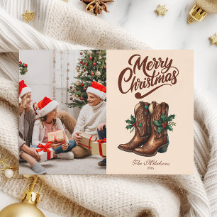 Cartão De Festividades Arco Ocidental e Foto de Natal de Boots