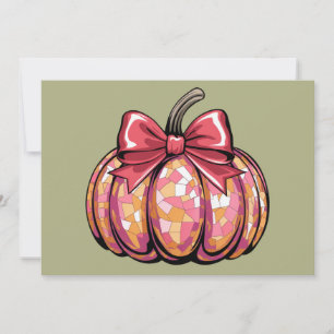 Cartão De Festividades Arco Retro Coquete Abóbora Vibrações de Outono Tem