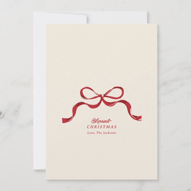 Cartão De Festividades arco retro moderno vermelho do natal (Frente)