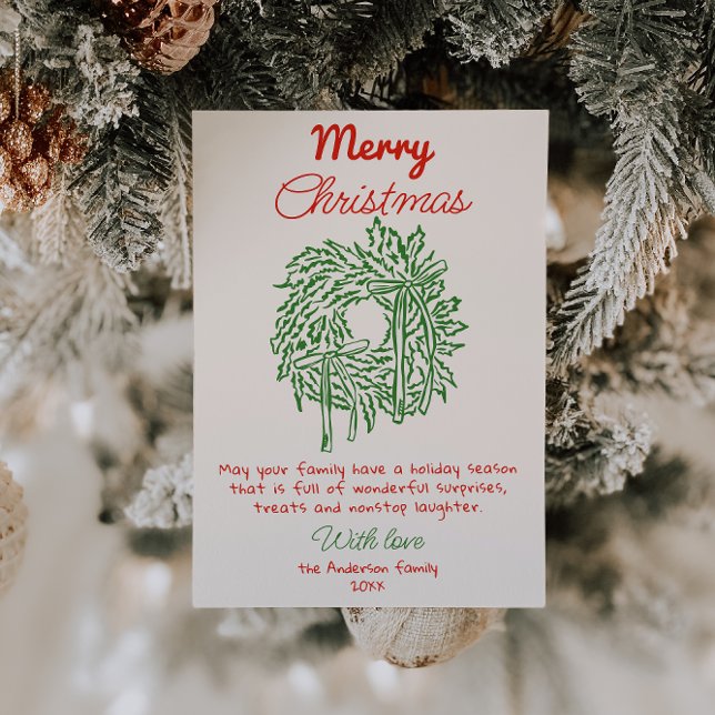 Cartão De Festividades Arco Retro Vermelho Frota Não Fotográfica Natal (Criador carregado)