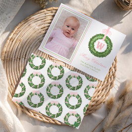 Cartão De Festividades Arco rosa Cinza Verruga Monograma