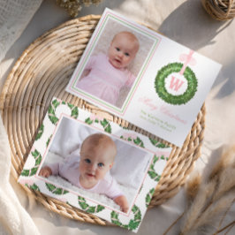 Cartão De Festividades Arco rosa Cinza Verruga Monograma