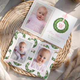 Cartão De Festividades Arco rosa Cinza Verruga Monograma