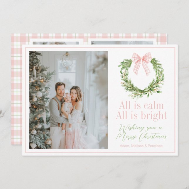 Cartão De Festividades Arco rosa-pré-disquete Xadrez (Frente/Verso)