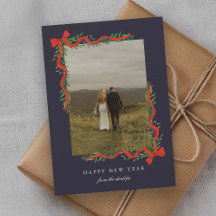 Arco Vermelho Elegante com Foto Greenery Ano Novo