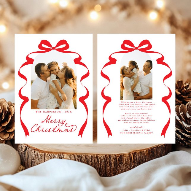 Cartão De Festividades Arco Vermelho Foto Feliz Arco de Natal (Criador carregado)