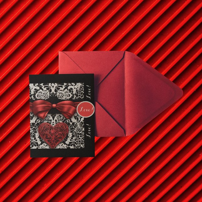 Cartão De Festividades Arco Vermelho Moderno e Amor Lace (Criador carregado)