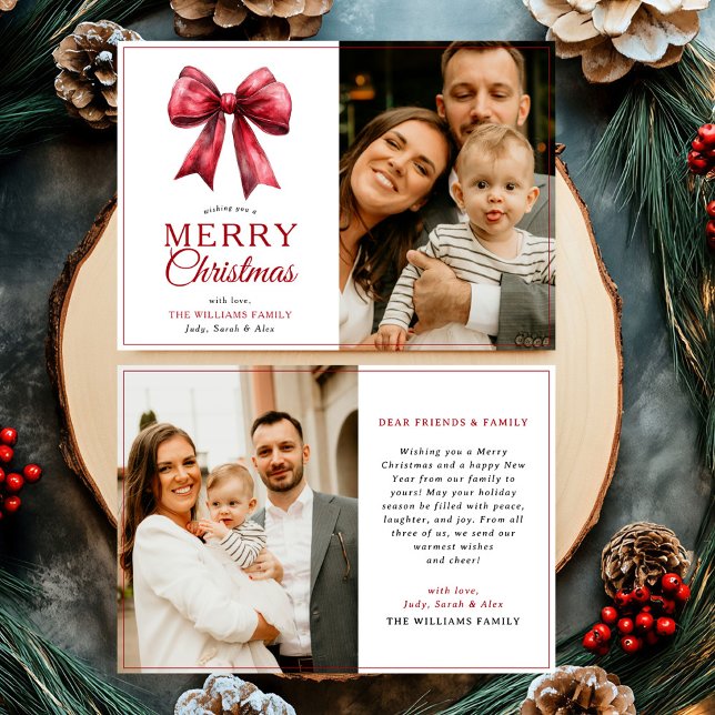 Cartão De Festividades Arco Vermelho Moderno Feliz Foto de Natal (Criador carregado)