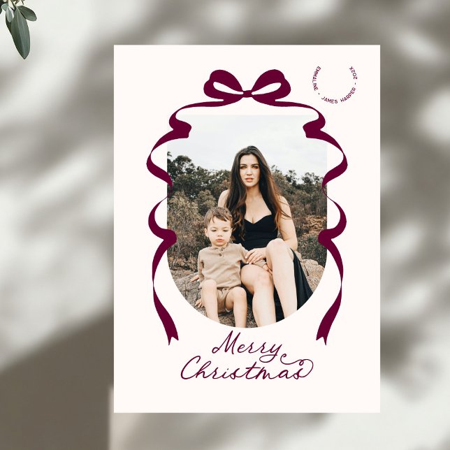 Cartão De Festividades Arco Vermelho Moderno Foto Feliz Arco de Natal (Criador carregado)