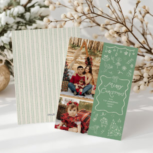 Cartão De Festividades Arco Wavy Frame Desenhado Feliz Natal 2 Foto