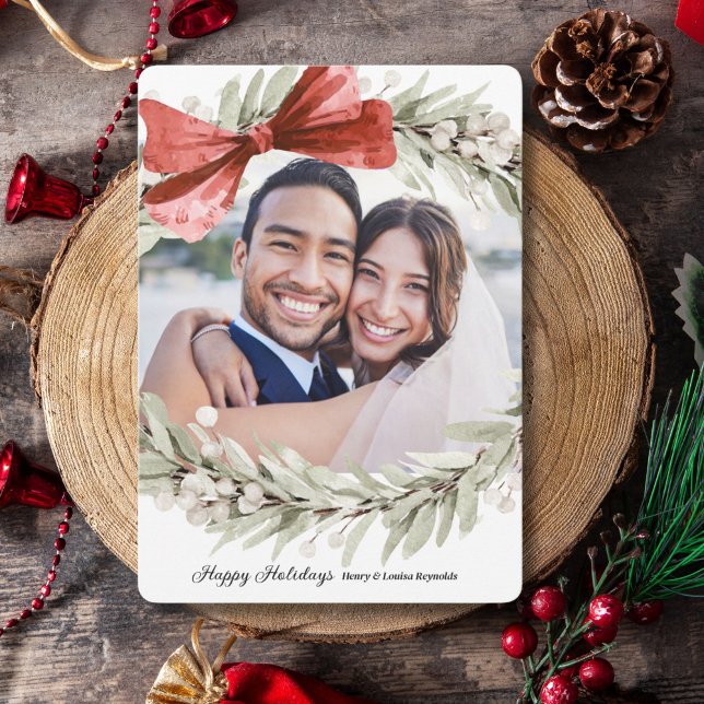 Cartão De Festividades Arco Wreath Foto Natal (Criador carregado)