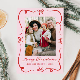 Cartão De Festividades Arcos Brancos Retirados À Mão Rosa 2 Foto Natal