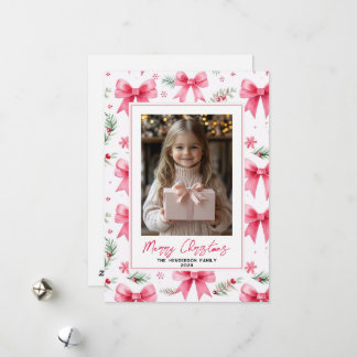 Cartão De Festividades Arcos cor-de-rosa Foto e nome personalizados de Na