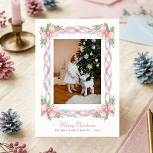 Cartão De Festividades Arcos de Aquarela Preppy Natal Foto