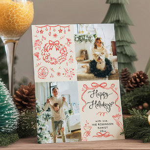 Cartão De Festividades Arcos de Desenho de Mão Quirky Boho Feliz Foto de 
