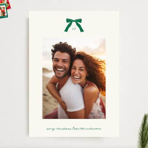 Cartão De Festividades Arcos de Natal Verde Elegantes Personalizados Foto