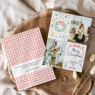 Cartão De Festividades Arcos Desenhados À Mão Feliz Natal 2 Fotos