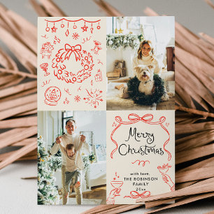 Cartão De Festividades Arcos Desenhados de Mão Moderna de Boho Feliz Foto