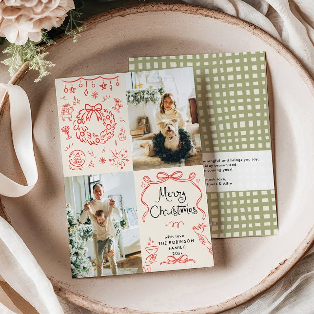 Cartão De Festividades Arcos Desenhados em Mão Moderna Boho Feliz Foto de (Criador carregado)