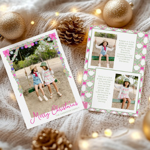 Cartão De Festividades Arcos Quentes de Aquarela Foto de Natal Garland