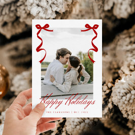 Cartão De Festividades Arcos Whimsical Desenhados na Mão Vermelha