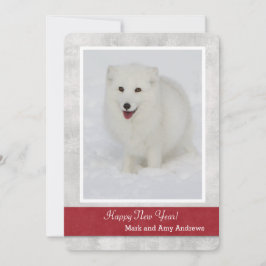 Cartão De Festividades Arctic Fox Happy New Year's Card