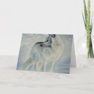 Cartão De Festividades "Arctic Wolf In Winter" Christmas Card