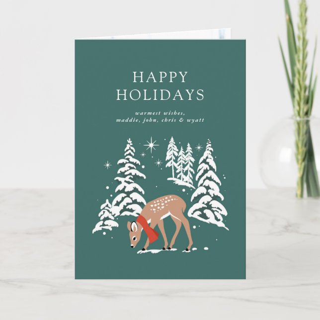 Cartão De Festividades Arena Woodland no inverno (Frente)