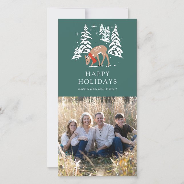 Cartão De Festividades Arena Woodland no inverno (Frente)