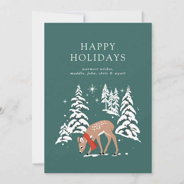 Cartão De Festividades Arena Woodland no inverno (Frente)