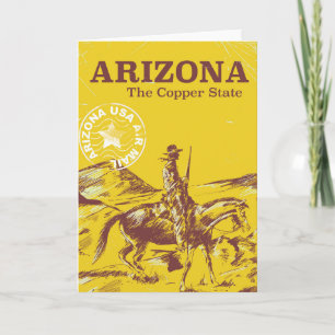 Cartão De Festividades Arizona o estado do cobre pôster de viagem vintage