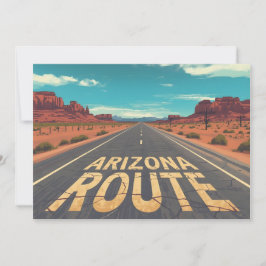 Cartão De Festividades Arizona Route Desert Road Graphic Art