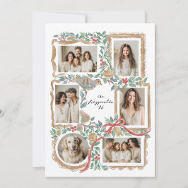 Cartão De Festividades armações de natal e colagem botânica