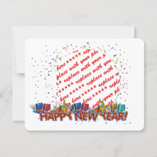 Cartão De Festividades Armadura de Foto de Chapéus de Festa de Ano Novo F