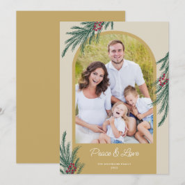 Cartão De Festividades Arqui Foto Inverno Verdor Paz & Amor