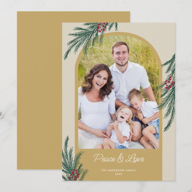 Cartão De Festividades Arqui Foto Inverno Verdor Paz & Amor (Frente/Verso)