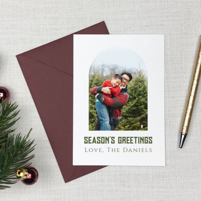 Cartão De Festividades Arquitetura Moderna Mínima Foto Saudações de Fim d (Criador carregado)