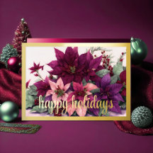 Arranjo de Poinsettia Arte em Borgonha Roxo Pêsseg