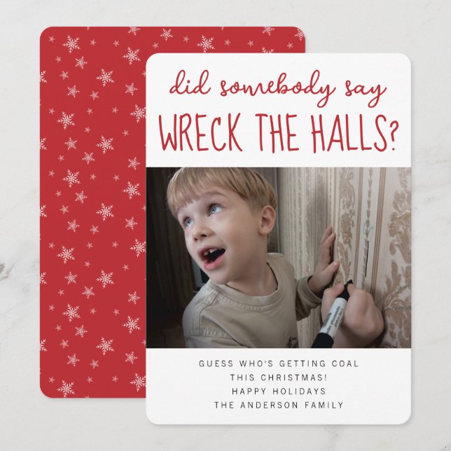 Cartão De Festividades Arrasar as Festas Foto de Natal Engraçada (Frente/Verso)