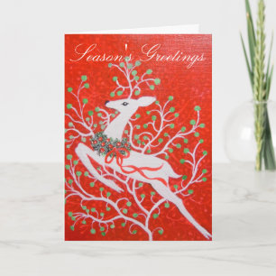 Cartão De Festividades Art Deco deer Christmas Card