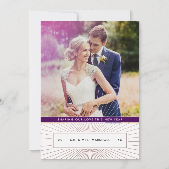 Cartão De Festividades Art Deco - Foto de Feriado Recolhido (Frente)