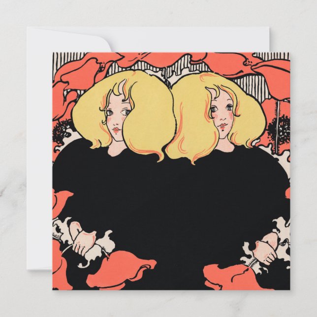 Cartão De Festividades Art Nouveau (Frente)