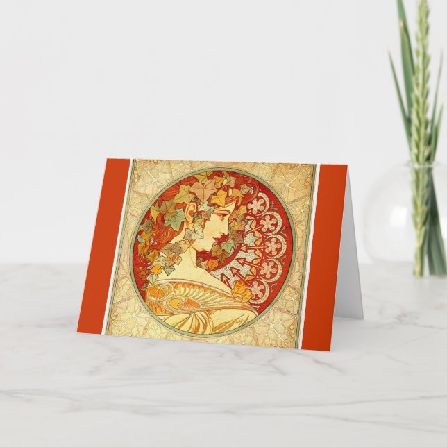 Cartão De Festividades Art Nouveau design (Frente)